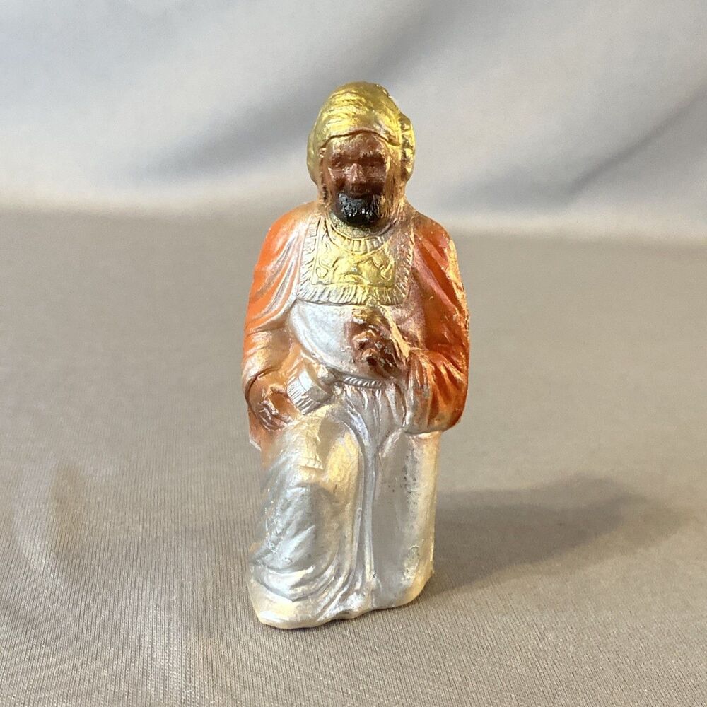 Vintage Christmas Nativity Replacement Figure African American Wise Man 3”